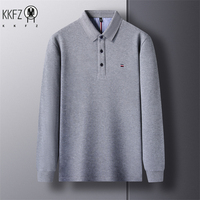 New Men's Casual and Fashionable Embroidered Long Sleeved Polo Shirt Comfortable Breathable and Versatile Summer Top