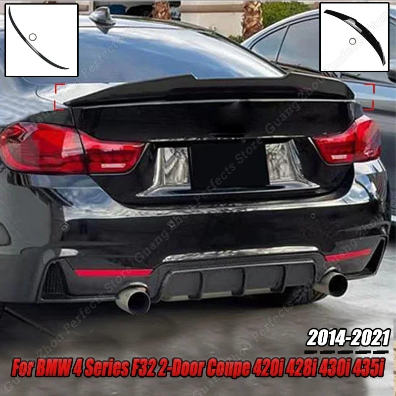 

For BMW 4 Series F32 2-Door Coupe 420i 428i 430i 435i 2014-2021 Car Rear Trunk Spoiler Wing PSM MP M4 Style Body Kits Tuning