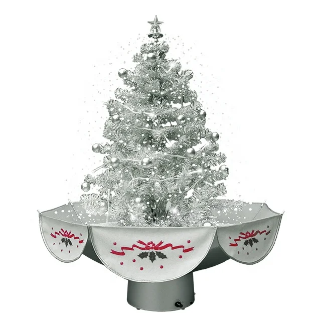 The electric artificial snow Christmas tree comes with music and LED lights, making it the perfect holiday party decoration