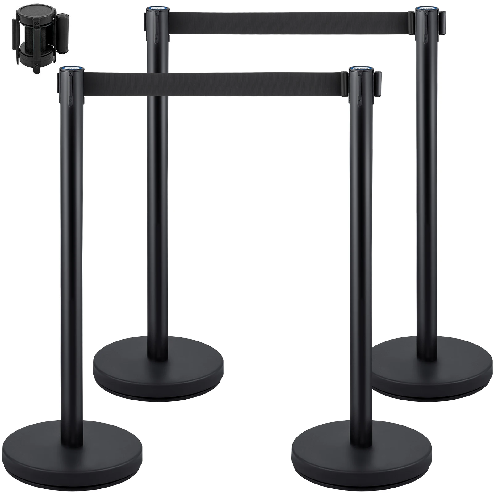

SucceBuy 4-6Pcs Queue Security Posts Crowd Control Stanchion Barrier Stand Crowd Barrier w/ Adjustable Belt for Party Exhibition