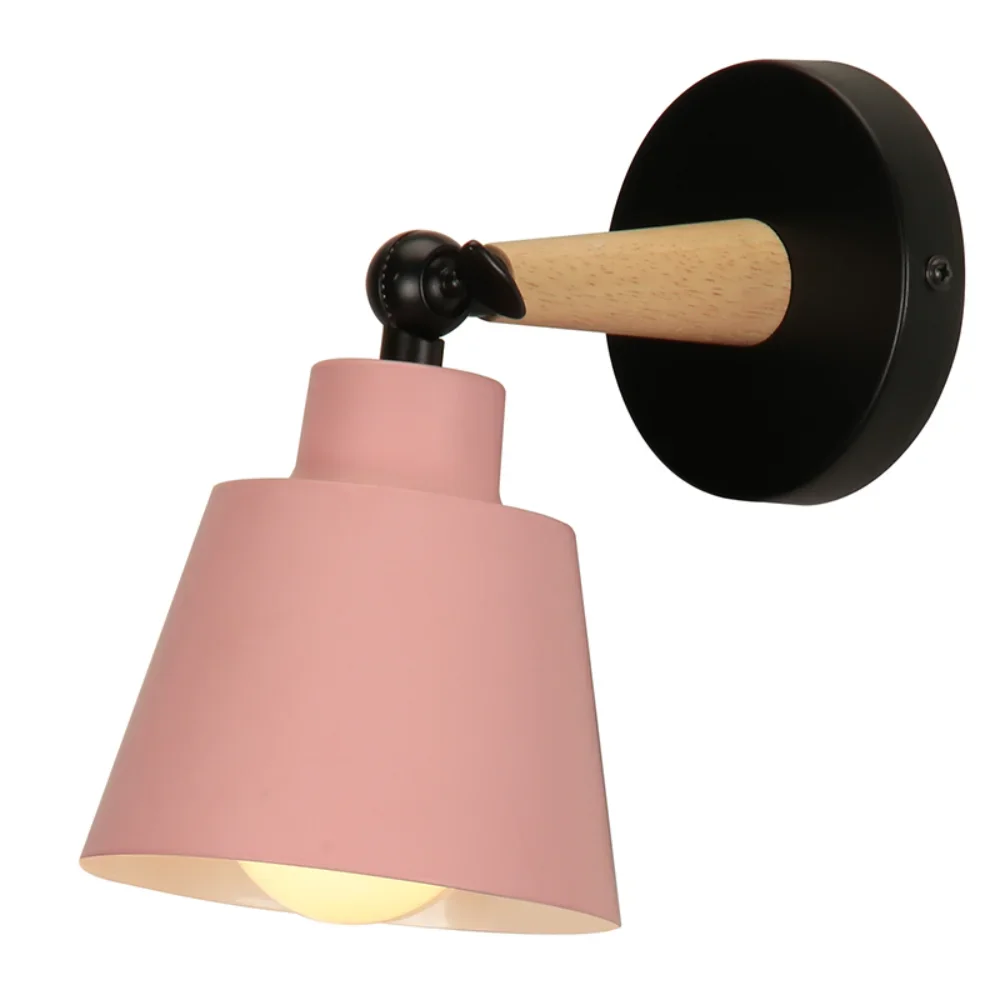 

Modern Wall Light for Bedroom Macaroon 6 Color Steering Head E27 Wall Lamp Nordic Bedside Wall Light Sconce