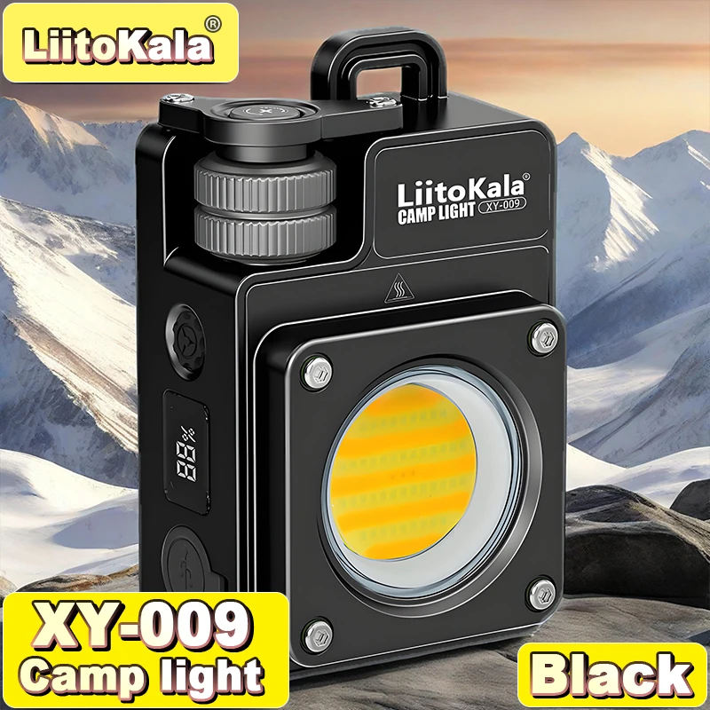 LiitoKala Luz de camping compacta COB con gancho magnético, temperatura de color 2700K-6500K, cargador de emergencia, resistente al agua IPX4
