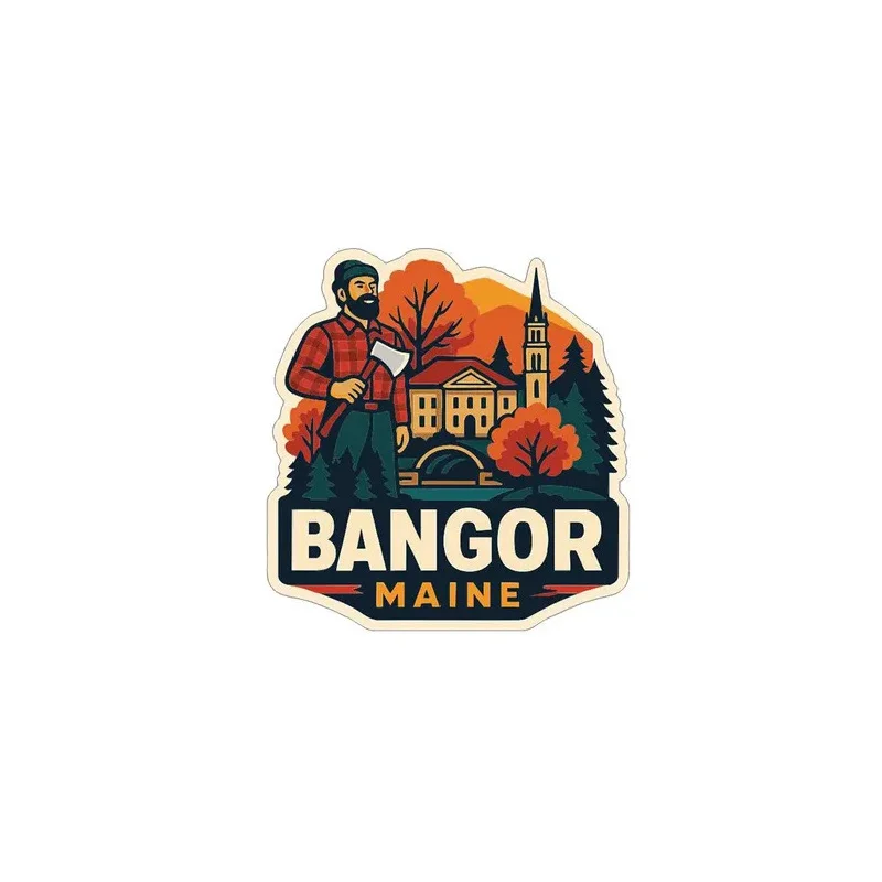 

Плоская наклейка Bangor-2D для ноутбуков, автомобилей, книг, бутылок с водой, шлемов, ящиков для инструментов, бамперов, багажа, гаражных ворот, в качестве праздничного украшения.