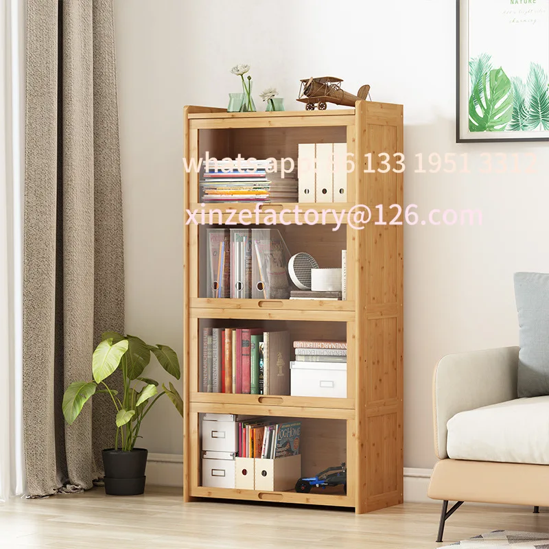 

Customizable bookcase with door floor-to-ceiling dustproof study living room storage locker