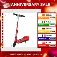 HOMCOM electric scooter children + 7 years old folding height adjustable 50kg red