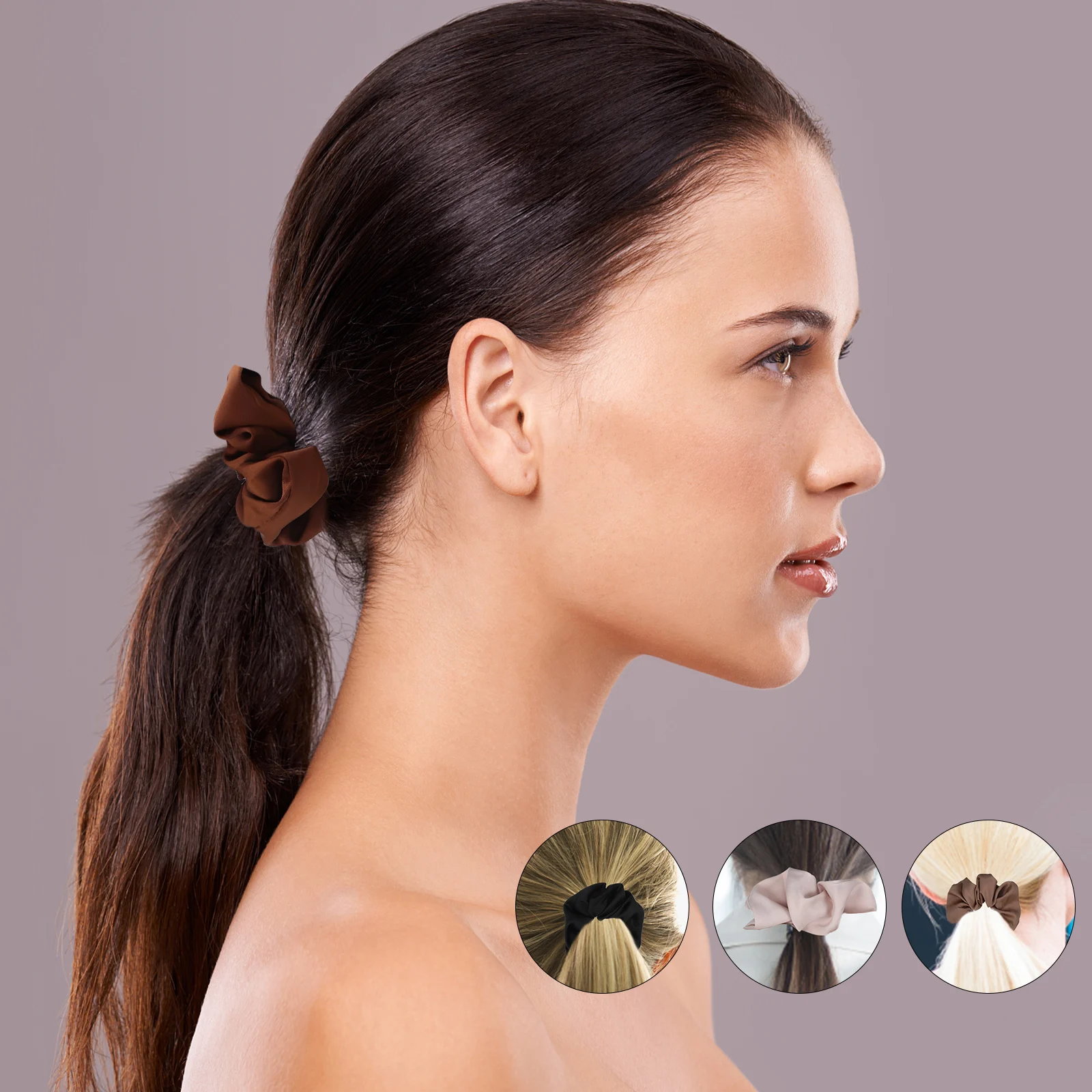 

8pcs Oversized Scrunchies For Women Large Hair Ties Cloth Ponytail Holders Thick Elastic Bands Double Sided Linen Soft