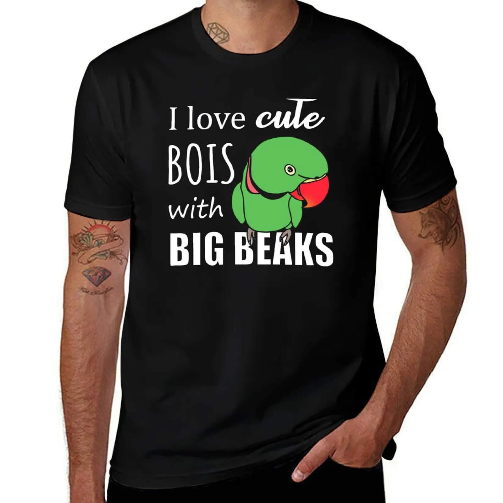 

I love cute bois with big BEAKS T-Shirt black cotton t-shirt plain for man package t shirts with prints T-Shirt