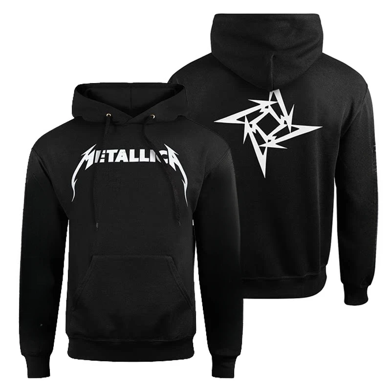 Angesagtes Herbst-Winter Metallica Rock Band "King of Metal" Dark-Themed American High Street Kapuzenpullover für Herren – Detail 7