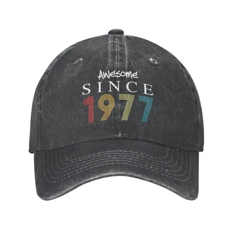 

Punk Unisex Cotton Awesome Since 1977 Birthday Gifts Baseball Cap Adult Adjustable Dad Hat Men Women Hip Hop