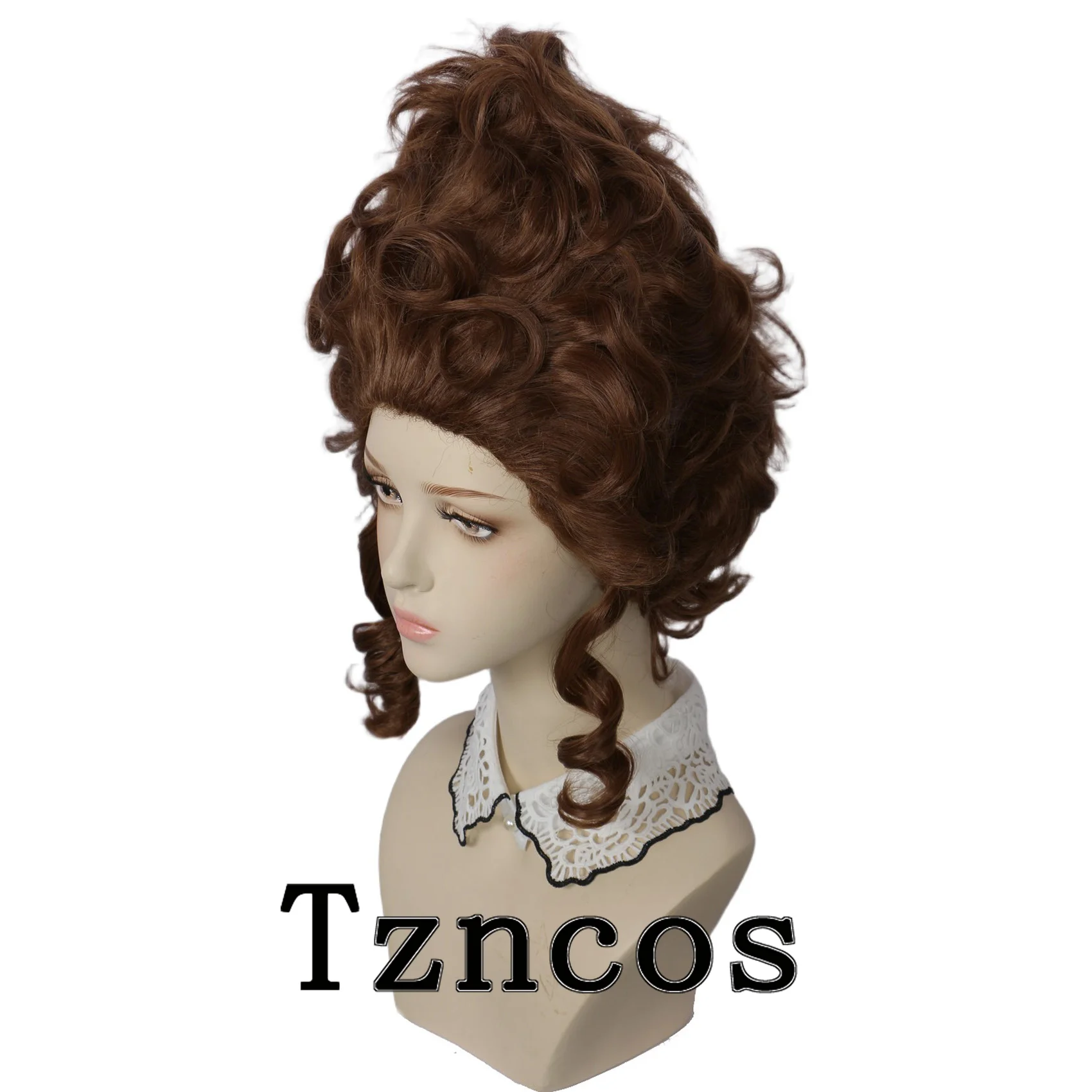Tzncos Peluca de princesa estilo siglo XVIII, peluca de panal de Reina marrón para pelucas de Cosplay de Halloween
