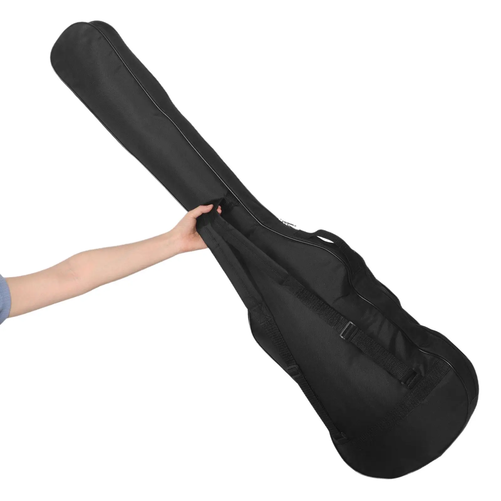 Funda de Bajo de Tela Oxford Negra, Acolchada, Resistente a Impactos, con Doble Correa para Hombro, Impermeable, Protectora, para Bajo Eléctrico