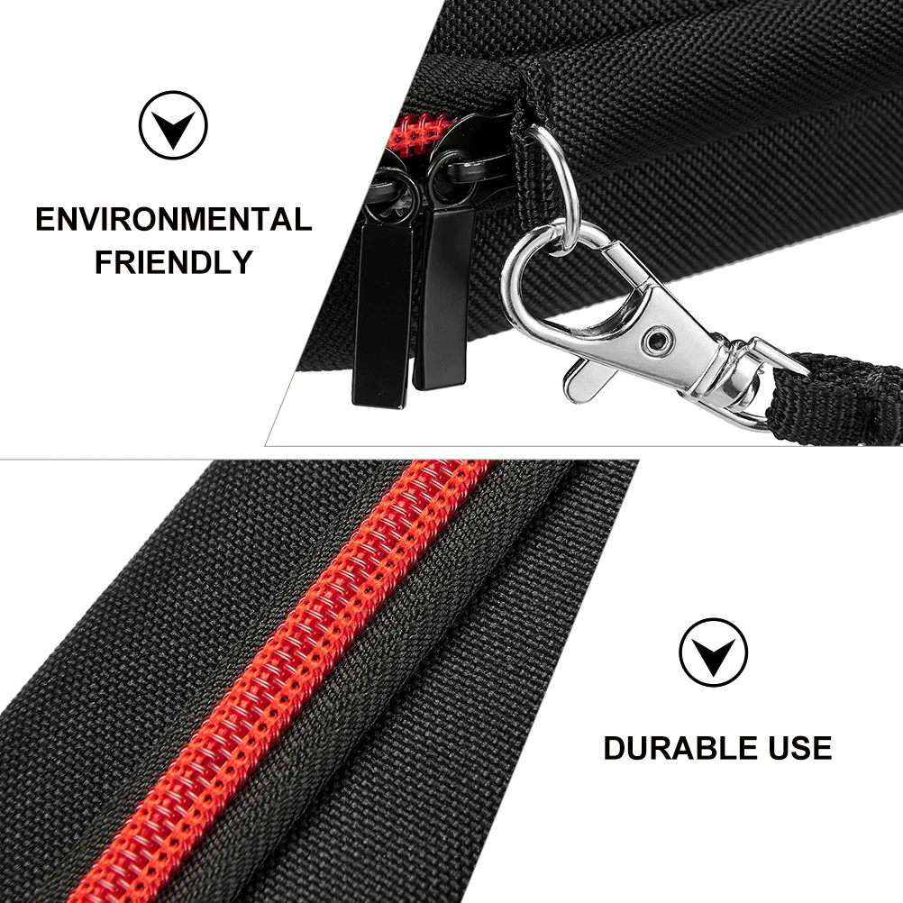 

Forehead Thermometer Storage Eva Protective Case Portable Shockproof Thermometer Bag Compact Design Red Zipper Black