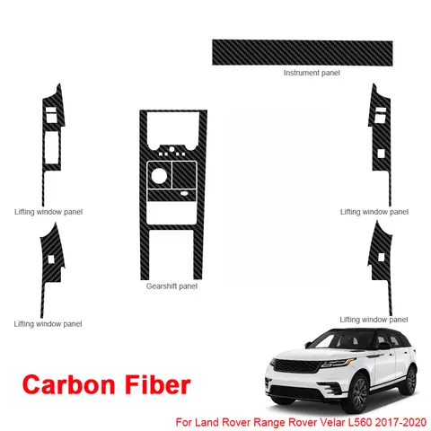 For Lander Rover Range Rover Velar 2017-2023 Car Interior Sticker Lifting Window Panel Decal Gear Box Dashboard Film Accessory