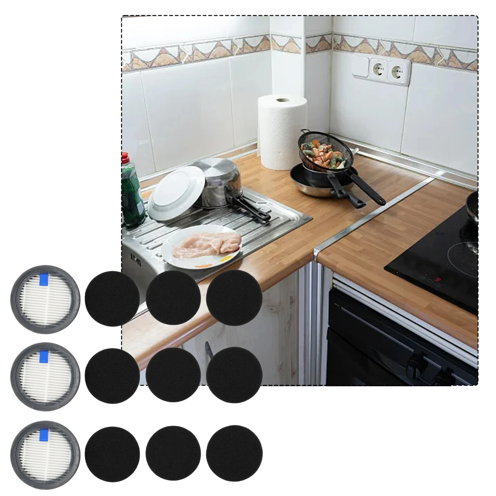 3-pack Filter And 9-pack Sponge Filter For Afoddon A200Pro/A200, Suitable For ORFELD