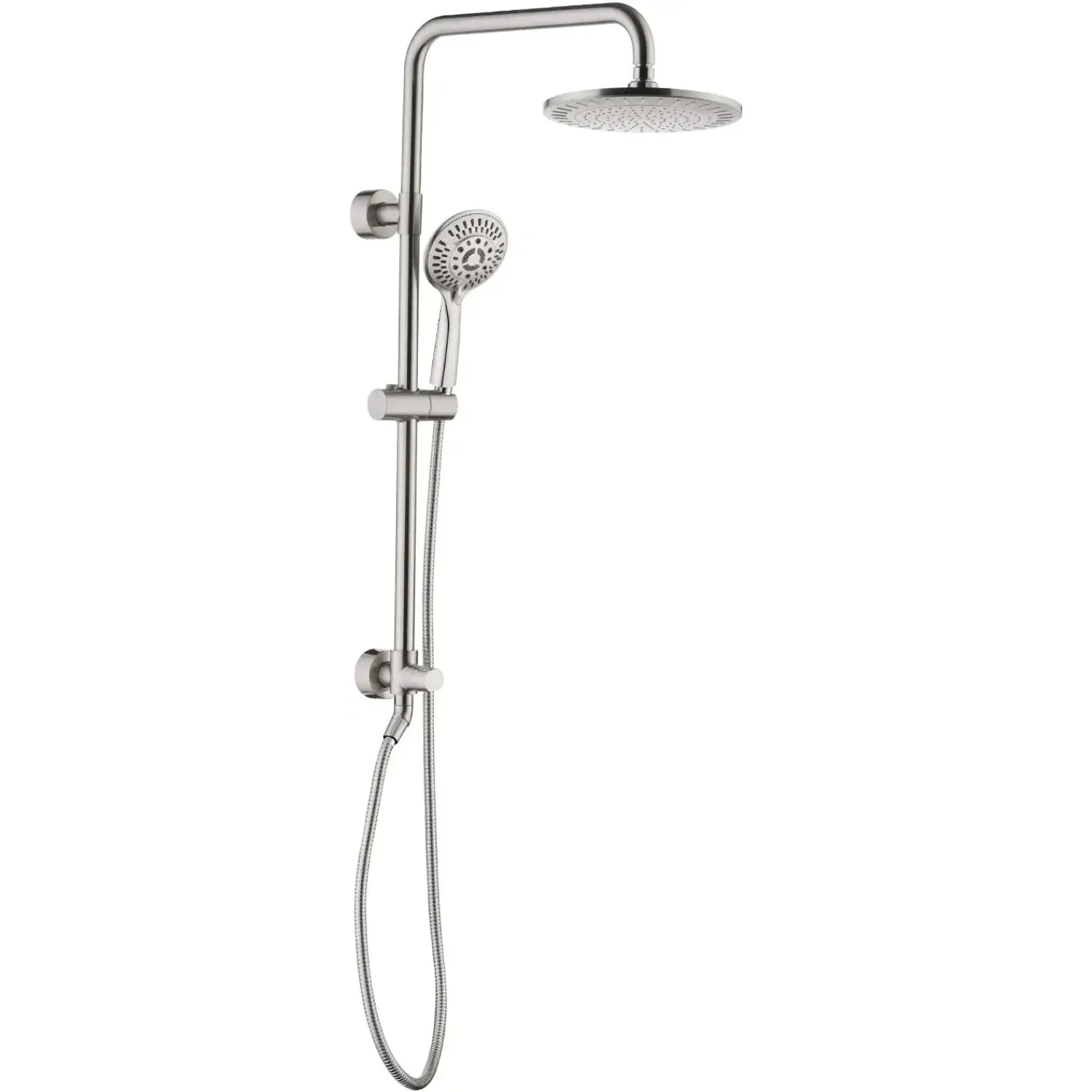 Rain Shower Heads System Including 9 Inch Rainfall Shower Head and Handheld Shower Head with Height Adjustable Holder