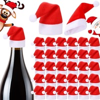 10-30PC Mini Christmas Wine Bottle Hat for Christmas New Year Wedding Party Carnival Party Birthday Party Wine Bottle Decoration