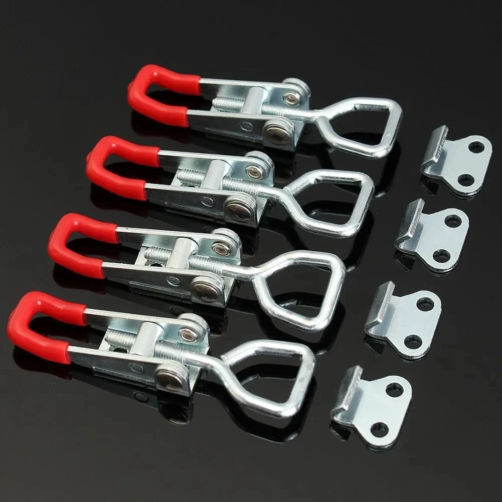 2/4PCS Heavy Iron Adjustable Buckle Lock Clamp Box Buckle Clamp Door Bolt Type Quick Clamp Accessory Horizontal