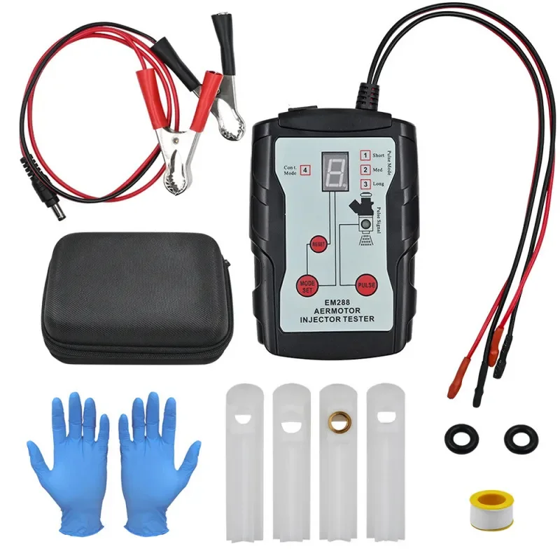 for EM288 Fuel Injector Tester Cleaning Tool Kit 8 Pulses Automotive Fuel Injector Tester