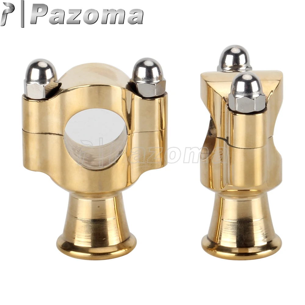 1Pair Universal Motorcycle 25mm Handle Bar Clamp Brass Retro Vintage 1inch Handlebar Risers For Chopper Bobber Cafe Racer Custom