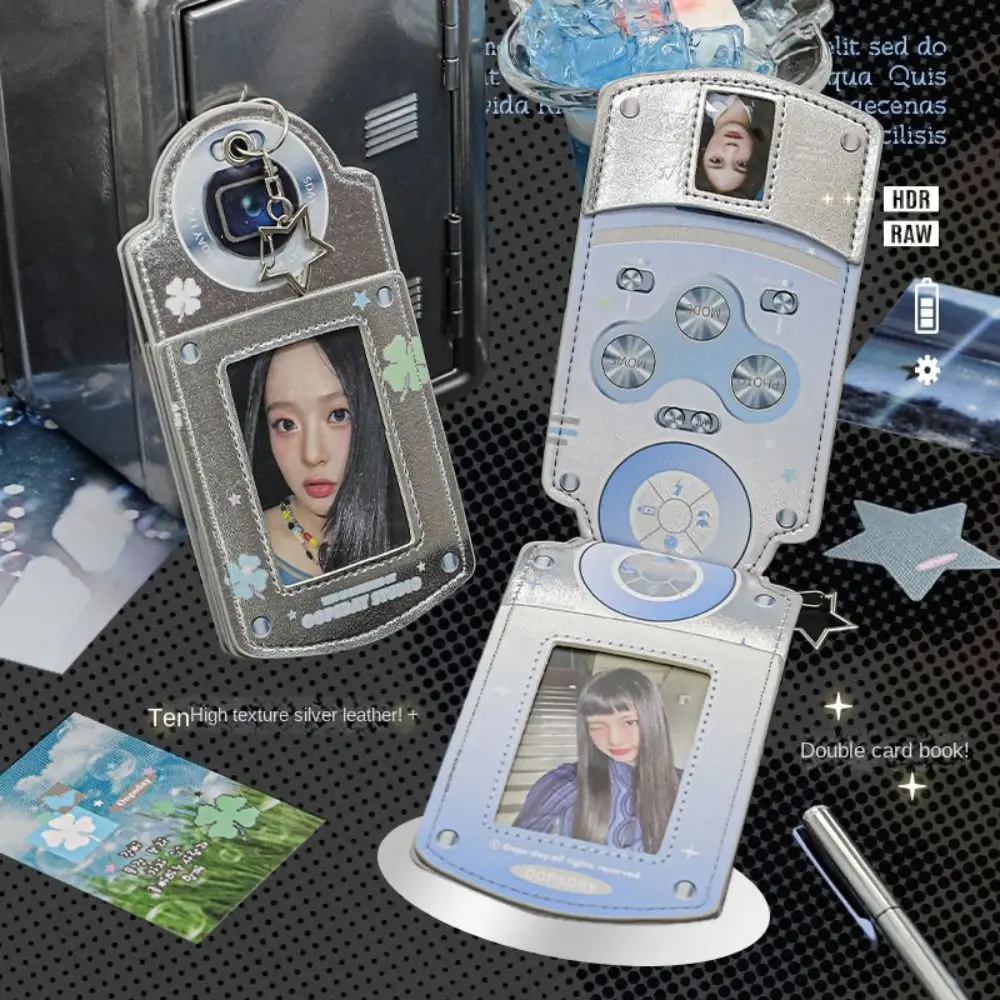 

Держатель для фотокарт из искусственной кожи Idol, мини-телефон Y2K, рамка для фотокарт для мобильного телефона, индивидуальный креативный защитный чехол для карты доступа