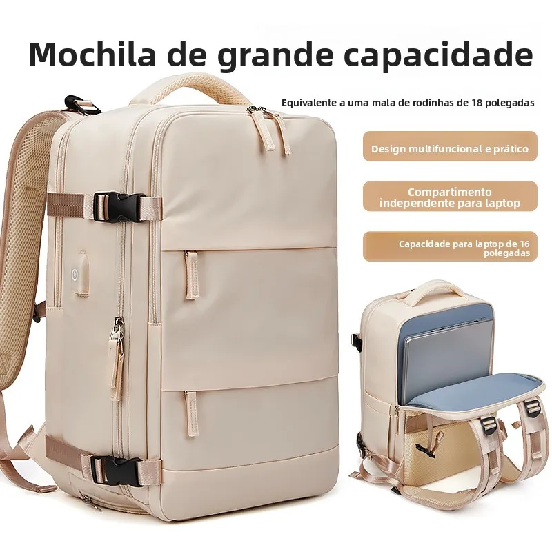 large-capacity-short-trip-backpack-women's-simple-cross-border-multi-functional-computer-bag-daily-commuting-rucksack