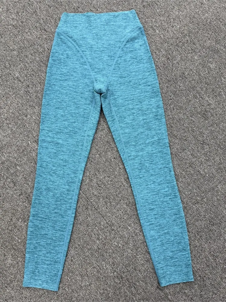 Soft Motion Straight Leg Bottoms Women's Mid-Waist Yoga Pants GYM Leggings Naked Feel Pilates Running Sports Trousers Leggings