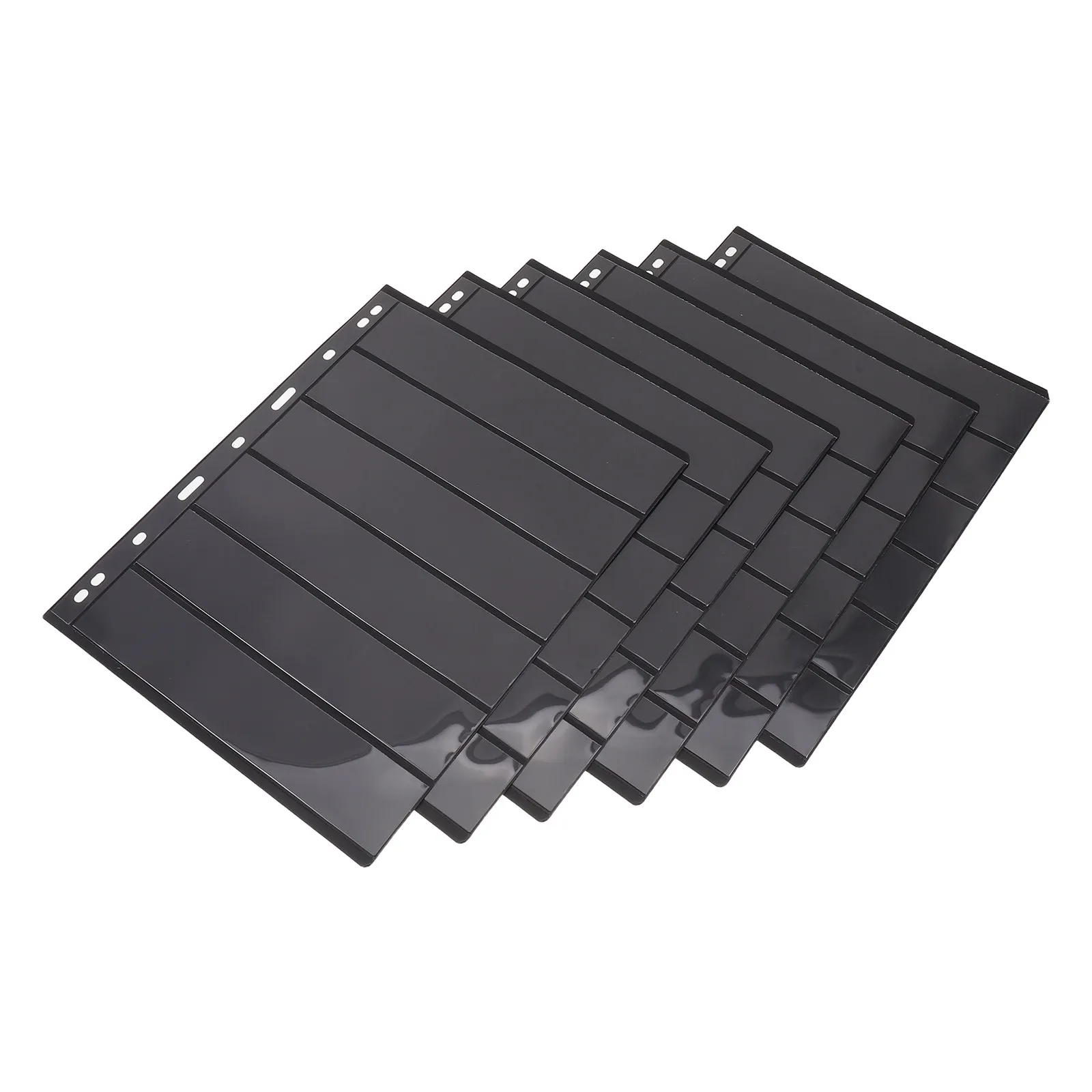 

Набор из 6 двусторонних черных страниц для хранения коллекции марок, стандартные вкладыши для альбома на 9 отверстий, пластиковые держатели для монет для коллекционеров