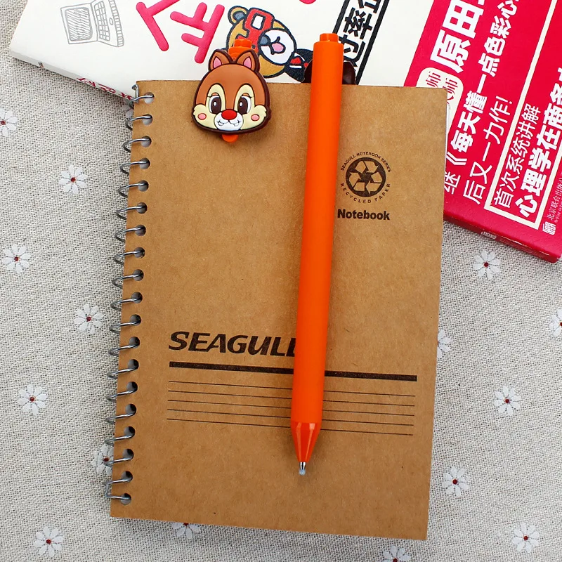 Disney Cartoon Patch Gel Pen 10/20pcs Mickey Minnie Qiqi Cute Students Pen 0.5 Black School Office Stationary Write Supply Gifts