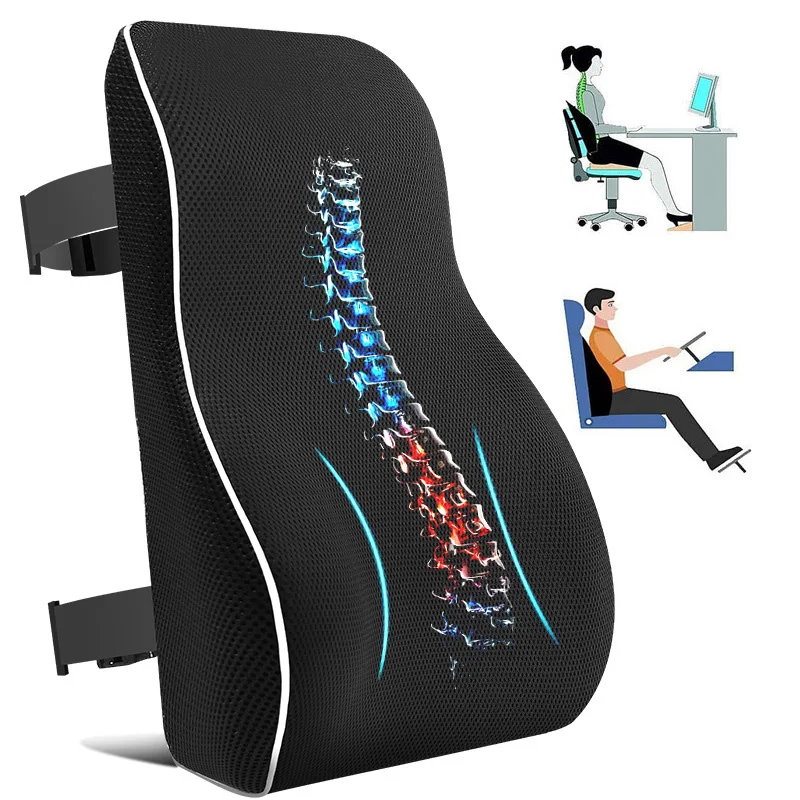 

Lumbar Support Pillow Memory Foam Car Seat Waist Cushion Relieve Back Pain Soft and Comfortable For Office Home Car
