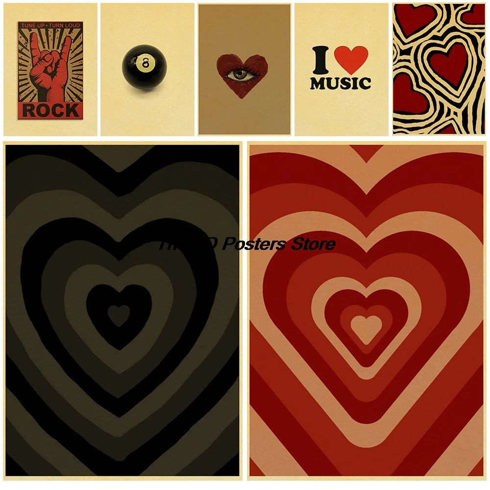 

Y2K Room Decoration Aesthetics Poster Kraft Paper Print Vintage Office Wall Art Painting Nostalgia House Coffee Bedroom Posters