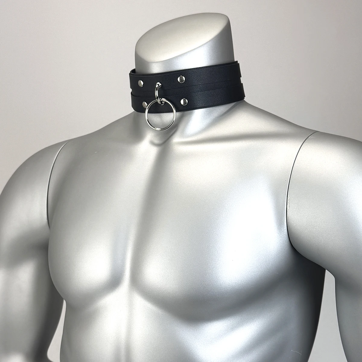 Modischer Herren-Harnischgürtel aus PU-Leder, Gothic-Stil, verstellbares Halsband, Y2K-Stil, Punk-Exotik-Halsband, geeignet für den täglichen Gebrauch – Detail 4