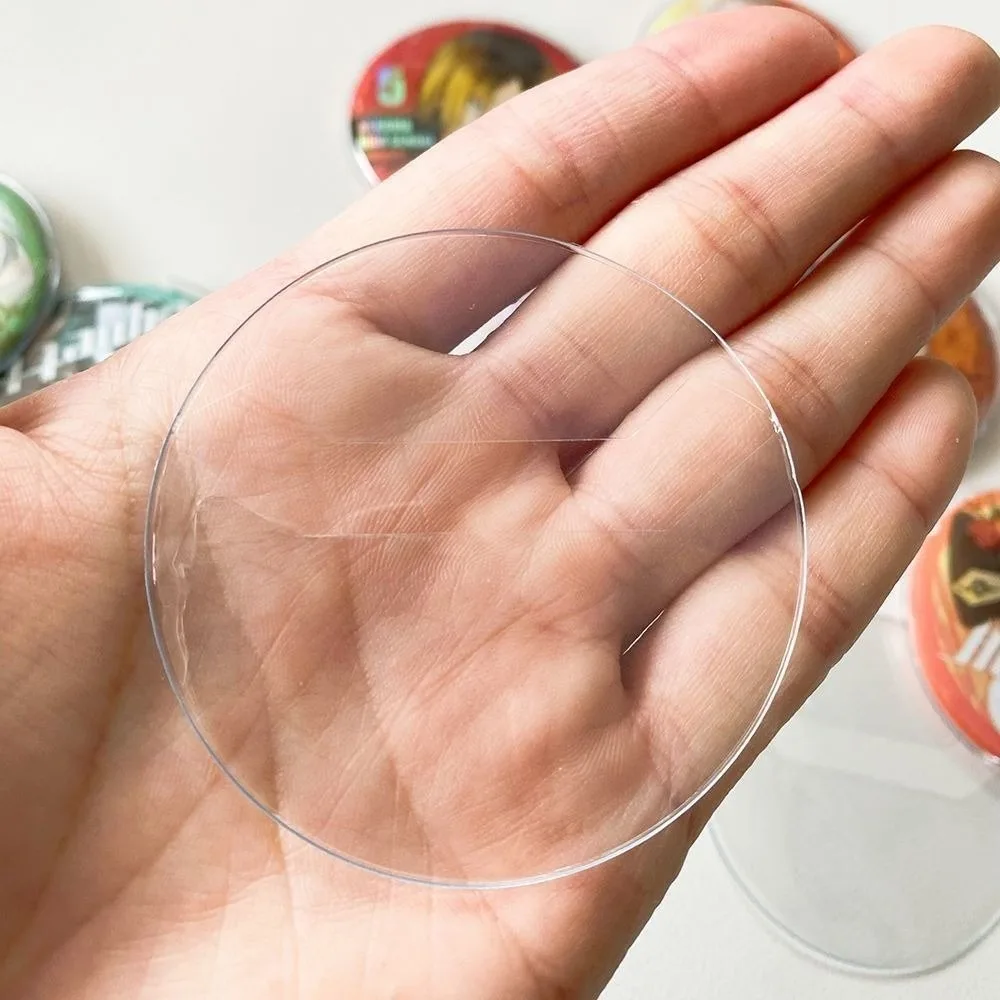 30PCS Transparent PVC Badge Protector Case 63/70/83mm Dustproof Anime Badge Sleeve Pin High-Protection Round Display Cover