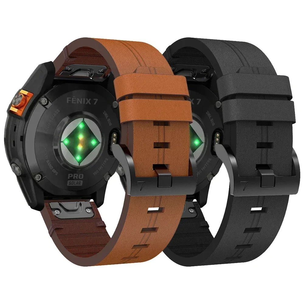 Genuine Leather QuickFit Strap For Garmin Quatix 8 51/Fenix 8 E 7X 7 6X 6 Band Forerunner 970/Instinct 3 2X 22mm 26mm Bracelets