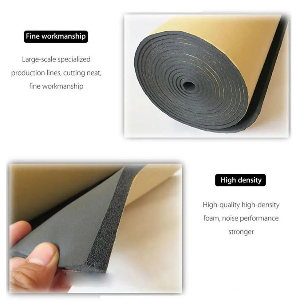 2Pcs Car Sound Deadener Mat For Car Door Sound Insulation Auto Repair Shop Soundproof Cotton High Density Absorption