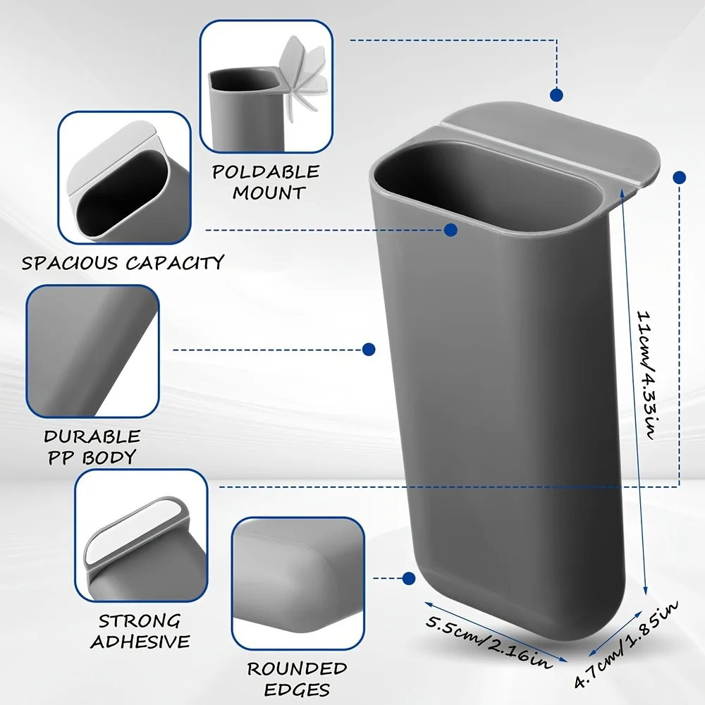 حاملات أقلام مكتبية، حاويات تخزين أقلام رصاص بمشبك، ملحقات لوازم مكتبية لاصقة، مجموعة منظم مكتب بلاستيكية من البولي بروبيلين