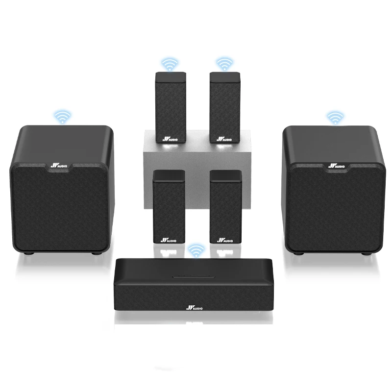 

5.2CH Home Theater Systems Multi-function Amplifier 8" Wired And Wireless Strong Bass Subwoofer, 4PCS Surround Sound Speakers