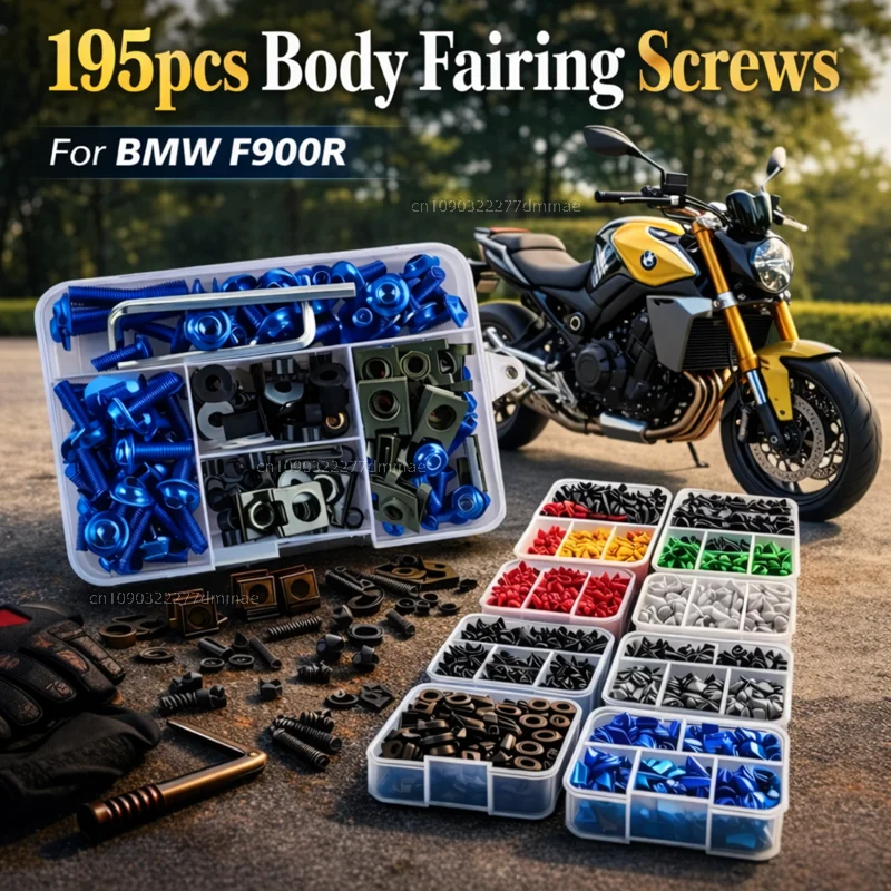 

195pcs Motorcycle Fairing Bolts Body Screws Nuts For BMW F900R F900 R F 900R 2009-2020 2019 2018 2017 2016 Kit Aluminum CNC Set