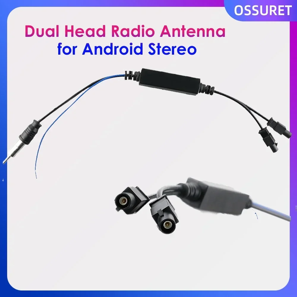 Ossuret Single Head Dual FAKRA RF Radio Antenna  Adapter Converter Cable Active Amplifier fits Audi VW Benz Car Multimedias