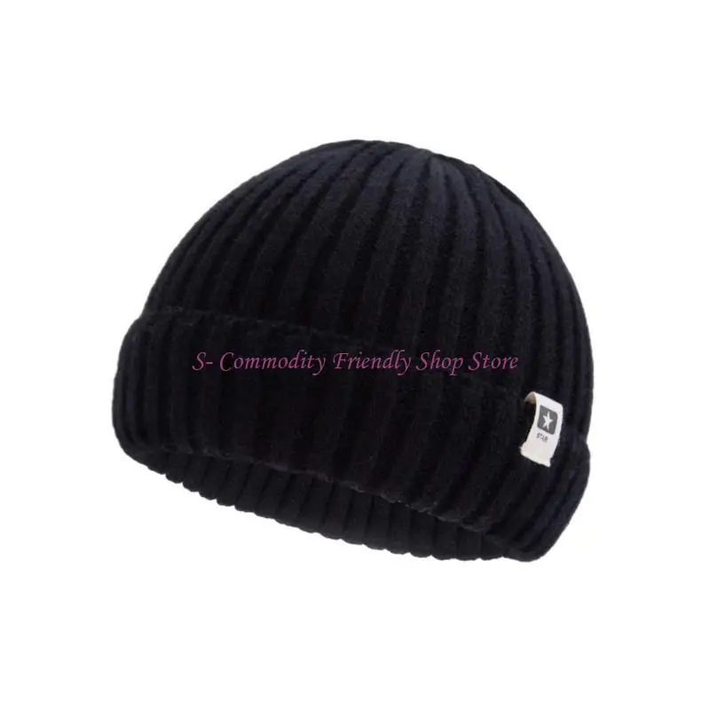 85AE Children Hat Bonnet Caps Camping Warm Hat Kids Hat Knitted Winter Hat with Ear Elastic Crochet Caps