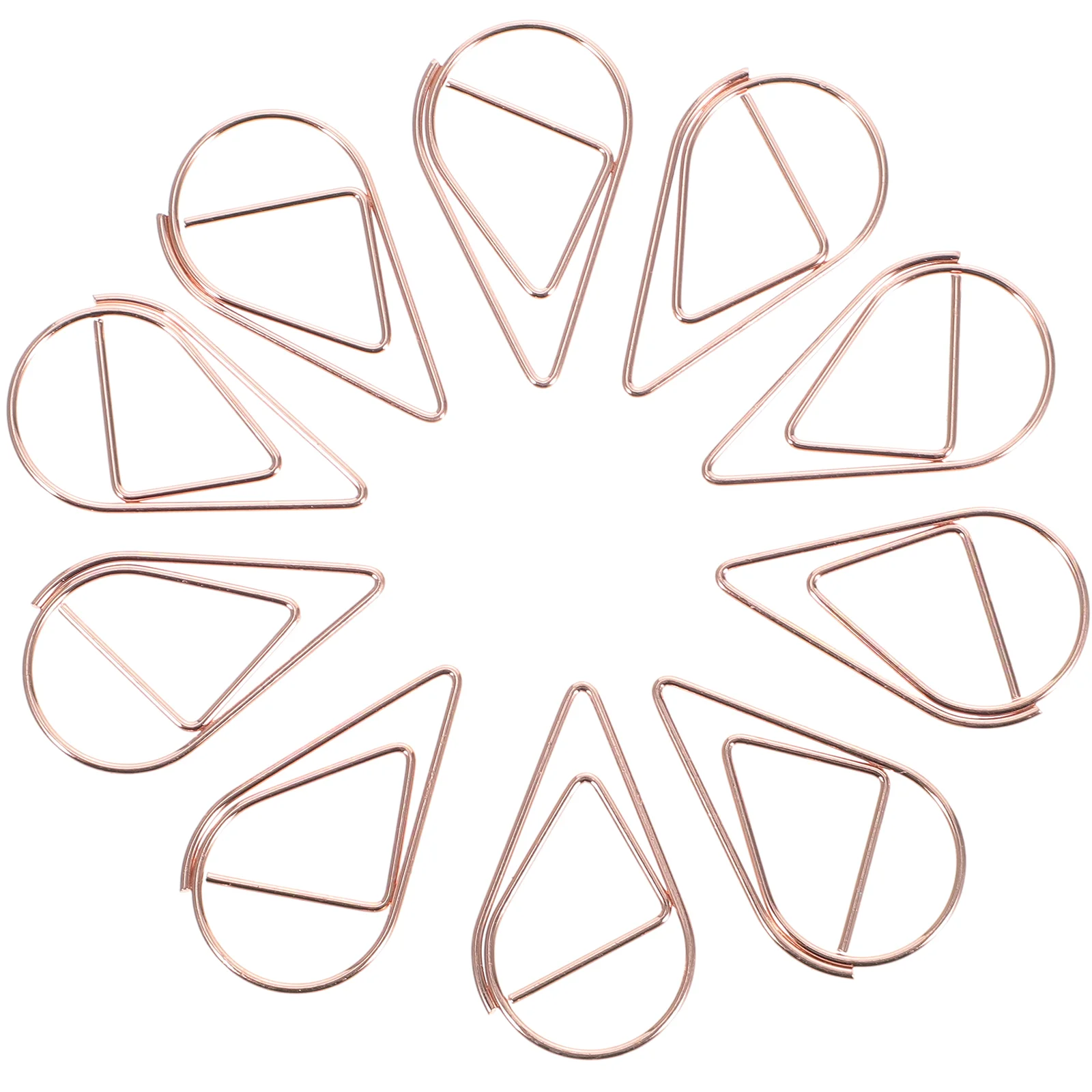 10 Pcs Paper Clip Metal Desk Accessory Decorative for Office Dripping Shaped Gold