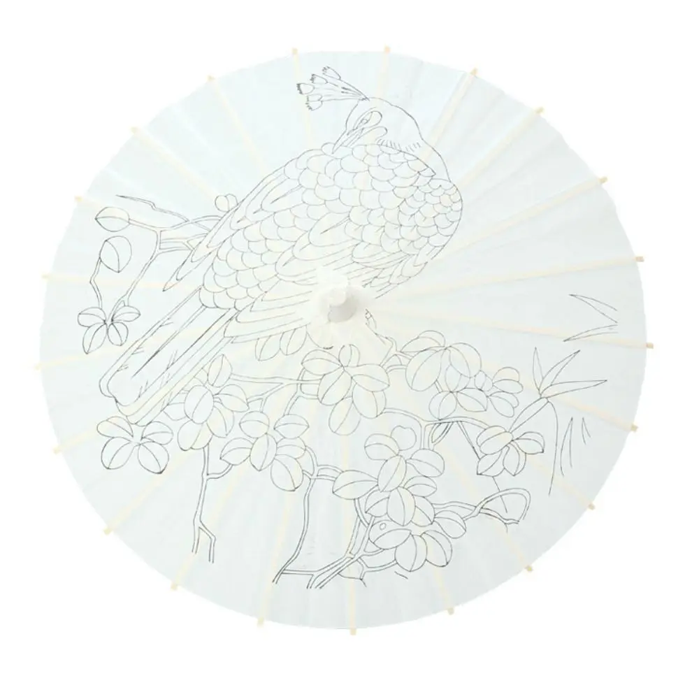 

Wedding Birthday Decorative Handmade Long-handle Anniversary Paper Umbrella Dance Prop Painting Supplies Photography Prop