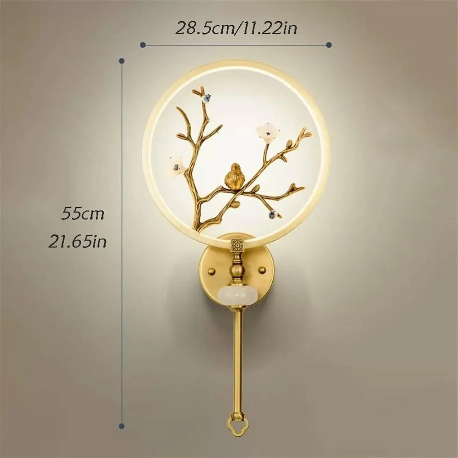 Copper Wall Lights, Luxury Flower and Bird Shaped Decorative Wall Lamp, Creative Bedroom Bedside Lighting Fixture, Wall Sconce.