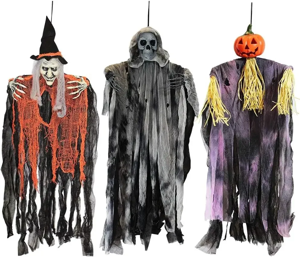 

Decorations Outdoor Halloween Decor, Scary Flying Witch Grim Reapers Haunted House Front Porch Decor Yard Garden Lawn Party