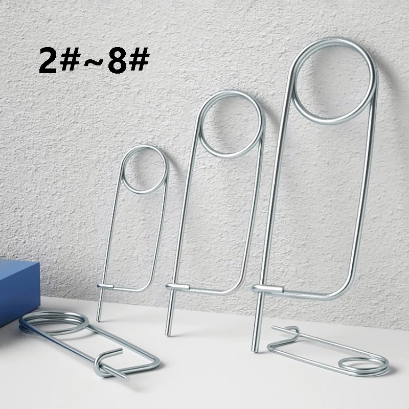 Zinc Plated Carbon Steel Quick Release Safety Pins 2#-8# D Shape Hitch Pins for Trailer Boat Truck Farm Equipment DIY