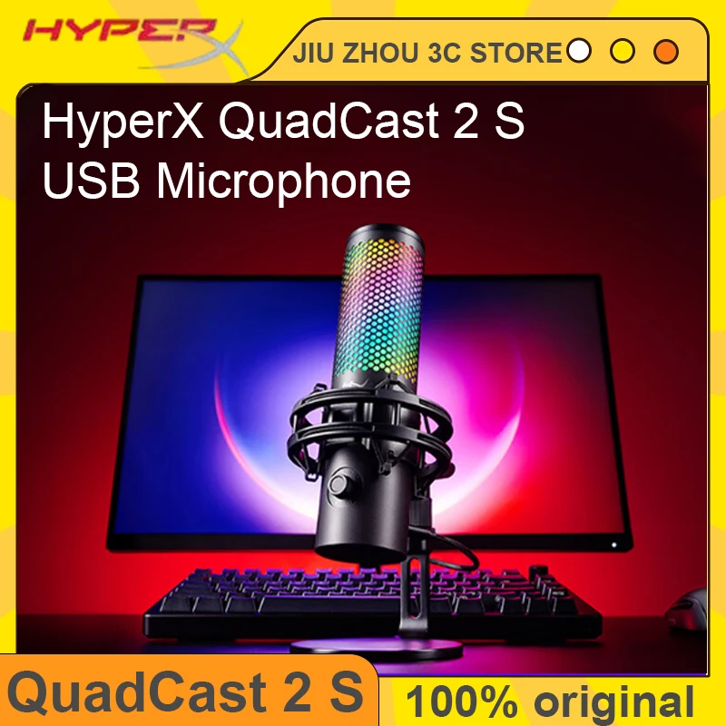 

Hyperx Quadcast 2S USB Microphone RGB Tap-to-Mute Sensor LED Indicators PC Gaming Live Streamer E-Sports Microphone Custom Gifts
