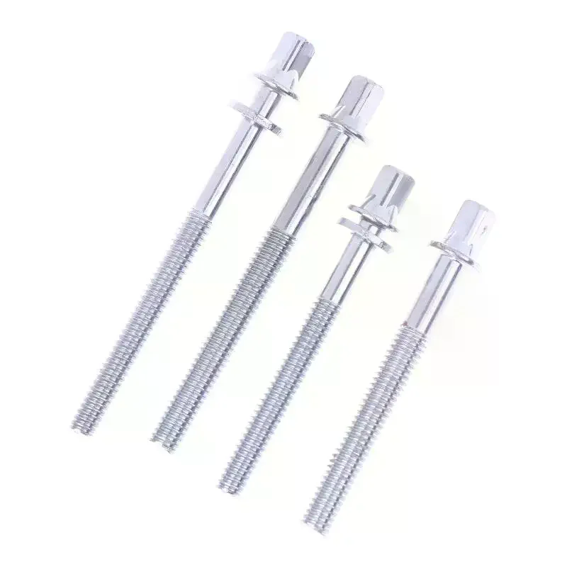 Pernos duraderos de terminal de tambor de 5/6 mm, paquete de 12 varillas de tensión de tambor con arandelas diseñadas para reparaciones de tambores de jazz