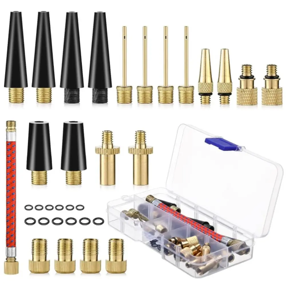 AliExpress Copper Bicycle Valve Adapter Set High Quality Gold Plastic Bike Valve Set Valve Adapter Bicycle