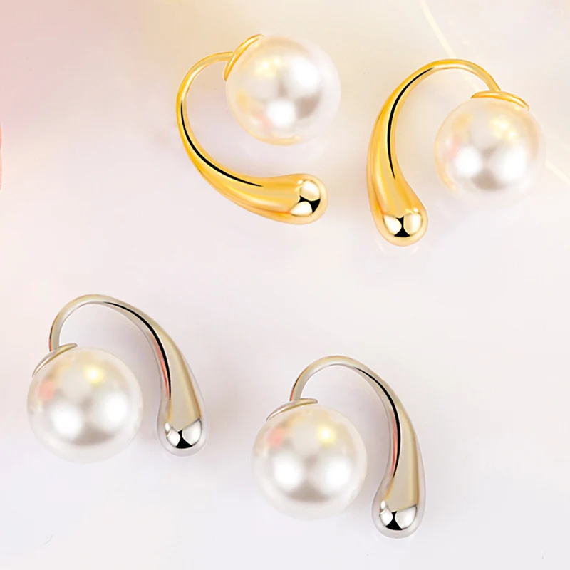 Simple Retro Droplet Shaped Ear Hook Light Luxury High-end 925 Silver Earring New Popular Korean Earrings for Women KOFSAC
