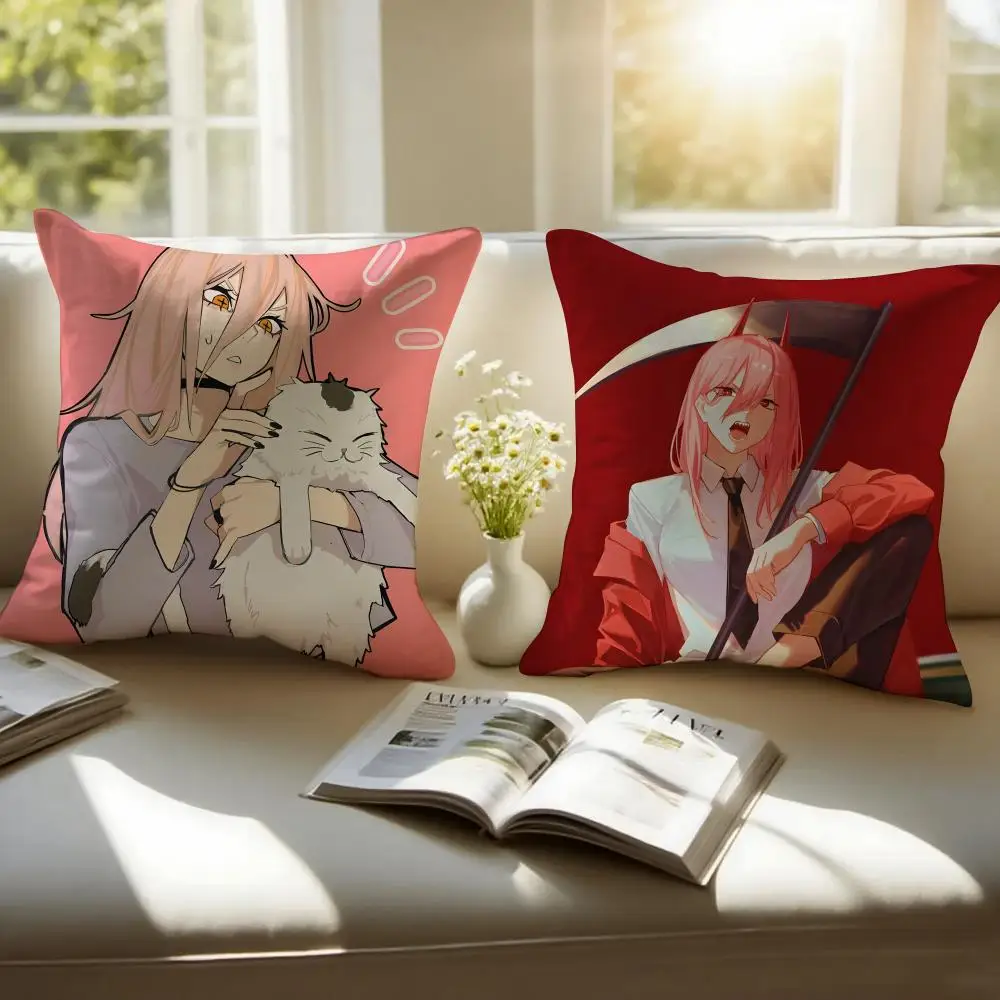 P-Power bold Cushion Cover Pillowcase Anti-dustmite Invisible Zipper Short Plush Sofa Cushion