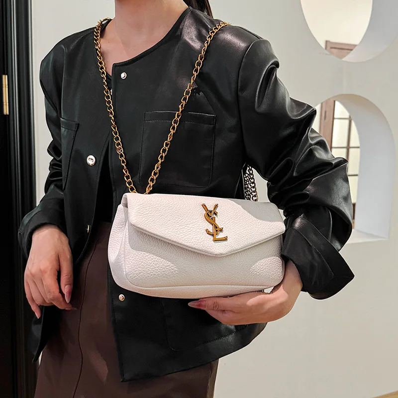 

Роскошная женская сумка через плечо с цепочкой, осень-зима 202, новая элегантная сумка через плечо, модная и универсальная кожаная сумка